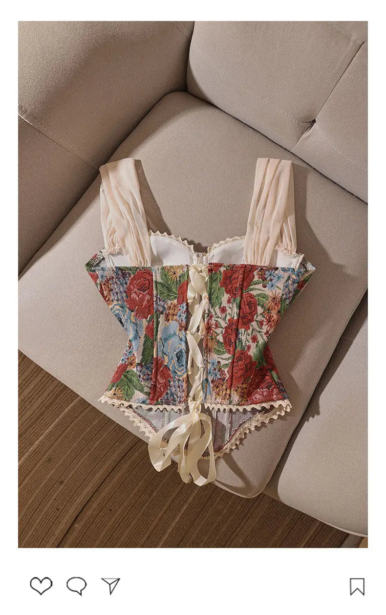 Top Donna in Pizzo Ricamato – Corsetto Elegante e Sexy