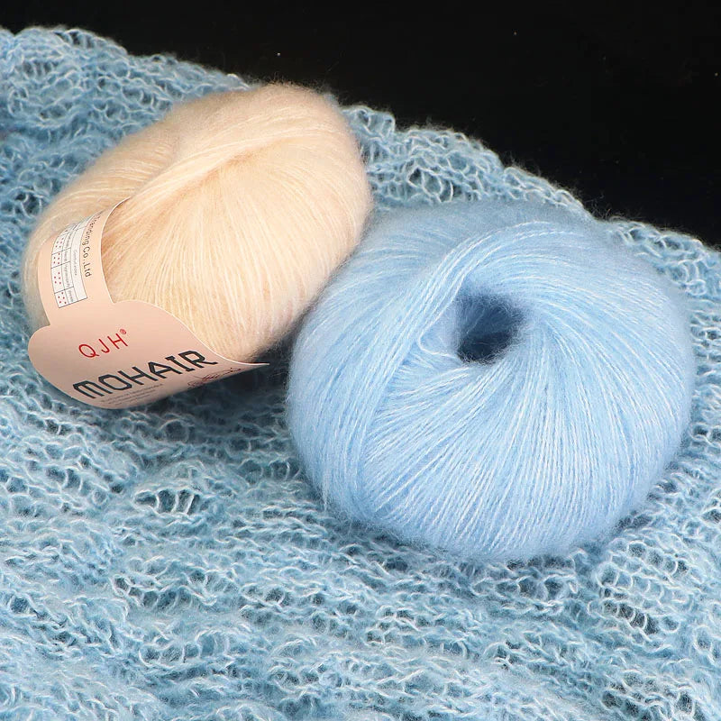 Set 6 gomitoli filato mohair morbido – lana angora effetto fluffy per maglioni, sciarpe, shawl fai-da-te