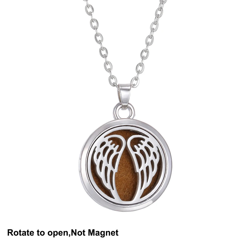 Collana Aromaterapia Albero della Vita – Ciondolo Rotondo Diffusore Oli Essenziali in Acciaio Inox | Idea Regalo Donna