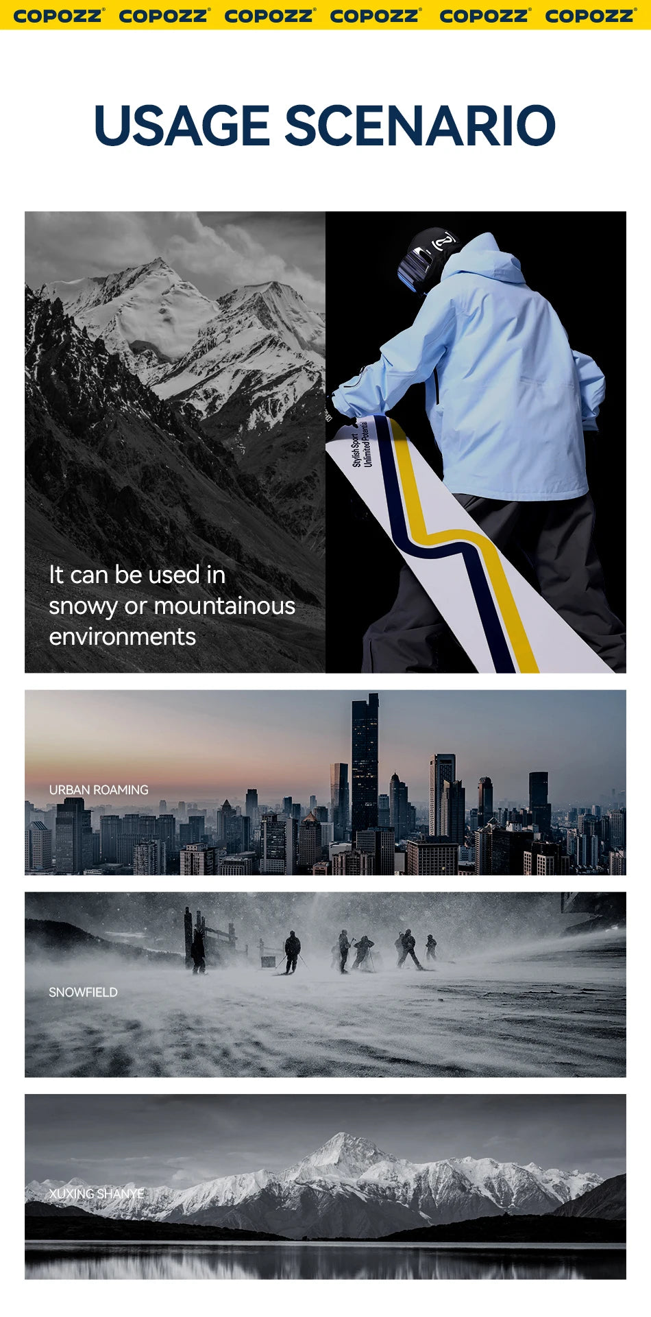 Pantaloni da sci unisex 3L impermeabili e antivento – snow-pants tecnico da snowboard e montagna