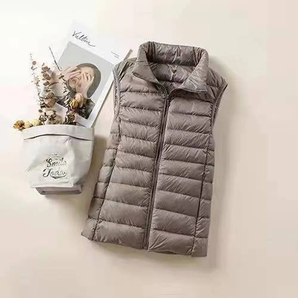 Gilet imbottito ultra-leggero da donna 2025 – smanicato oversize senza maniche, antivento e ripiegabile