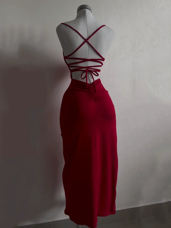 Abito halter a maniche lunghe donna – vestito corto “bag-hip”, sensuale