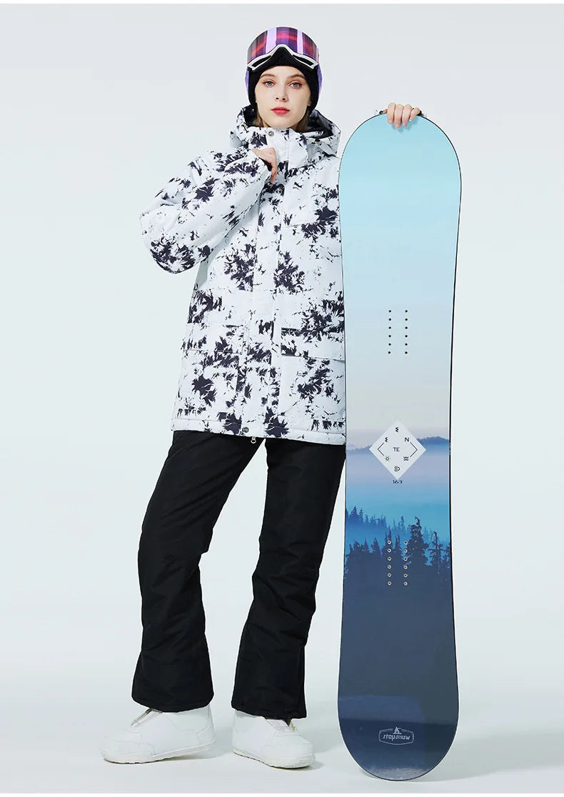Tuta da sci donna impermeabile e antivento 2-pezzi – giacca + pantaloni snowboard invernale 2025, windproof & waterproof
