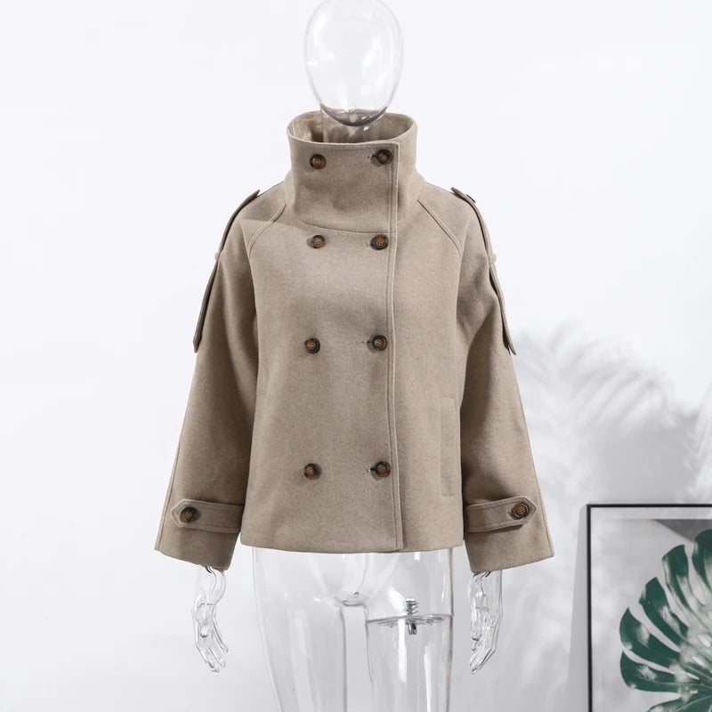 Giacca donna con collo alto e bottoni, modelli 01-04