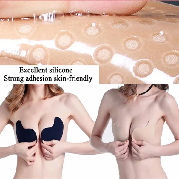 Reggiseno invisibile in silicone auto-adesivo push-up – bra senza spalline per abiti scollati e schiena nuda 2025
