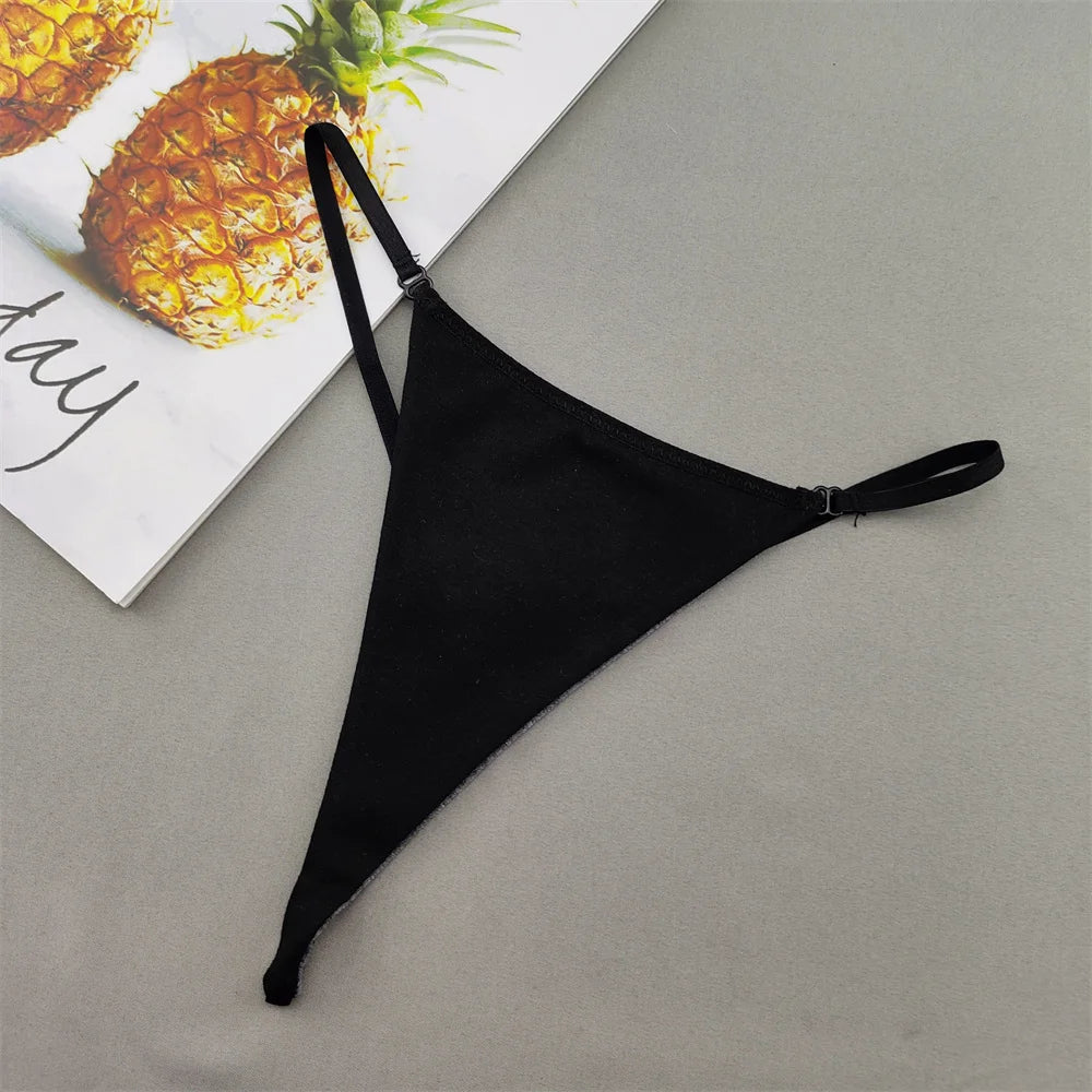 Perizoma sexy a due strati in cotone con schiena a T, da donna, a vita bassa, con stampa zebra/serpente/leopardo, senza cuciture