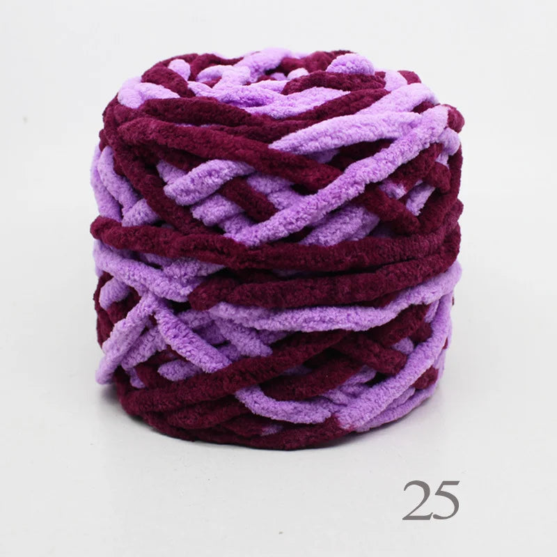 Set 4 pezzi filato chenille cotone 400 g – morbido “ice strip” per coperte, sciarpe e lavori fai-da-te