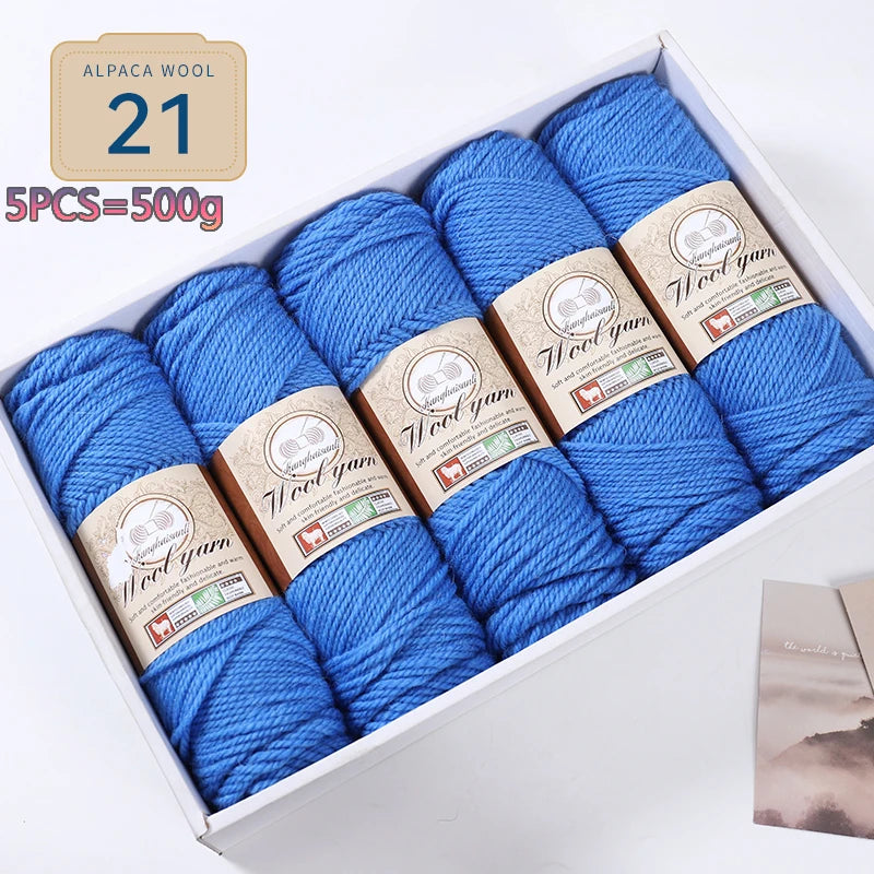 Set 5 gomitoli filato spesso alpaca 500 g – yarn grosso per maglioni, cappotti e crafting inverno