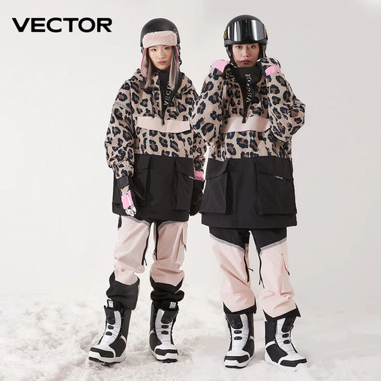 Tuta da sci unisex con cappuccio e dettagli riflettenti – giacca imbottita, impermeabile e termica per sport invernali
