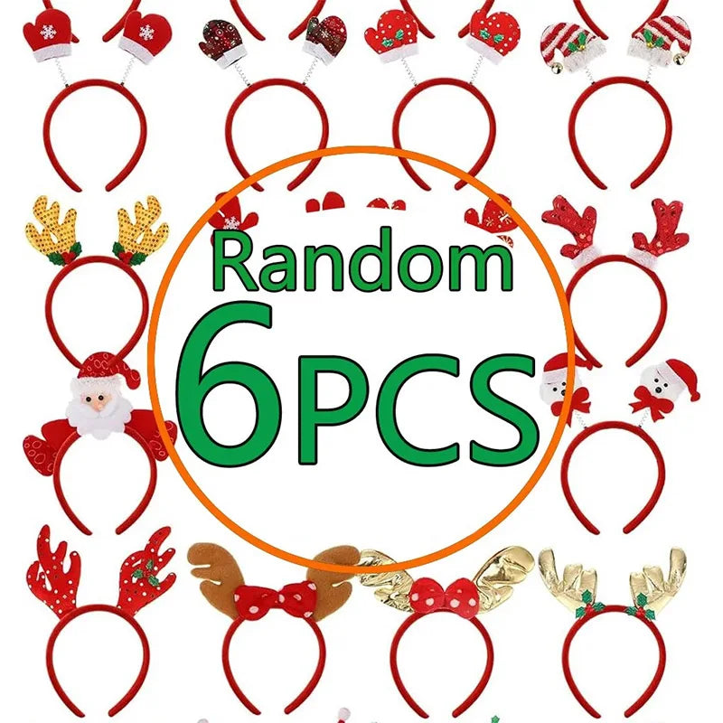 Set 6-12 pezzi cerchietti natalizi da festa – headband a tema Babbo Natale, pupazzo di neve e renna per bambini e adulti
