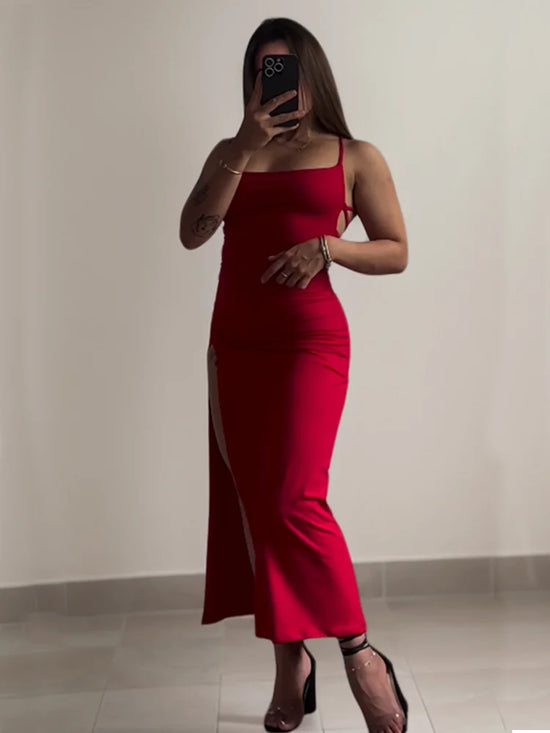 Abito halter a maniche lunghe donna – vestito corto “bag-hip”, sensuale