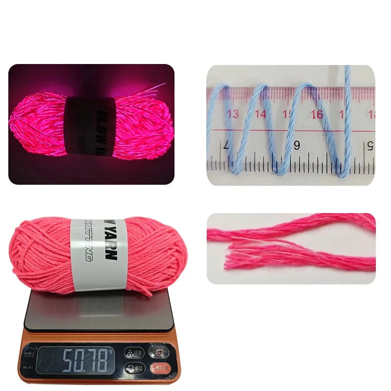 Filato luminiscente 55 m – Yarn glow in the dark per maglieria, tappeti, sciarpe e borse artistiche