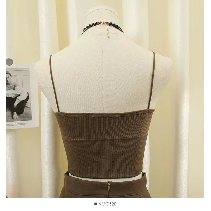 Crop Top tubino seamless donna – Sport brassière senza cuciture, streetwear estivo