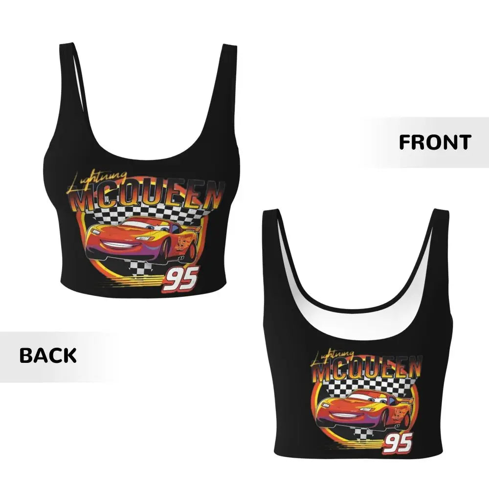 Maglia cars SaettaMcQueen Donna | Cartoon Fitness Crop Top Cars