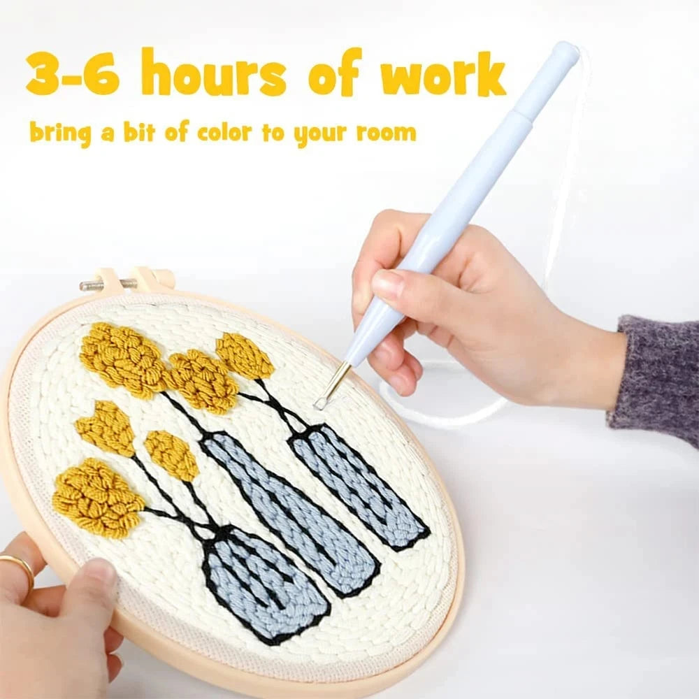 Kit Punch Needle Animali – Ricamo DIY Facile per Principianti