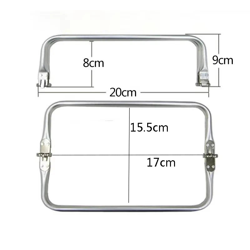 Set 10 Chiusure in Alluminio Argento per Borse Uncinetto – Chiusura a Scatto per Pochette, Clutch e Doctor Bag (16-40 cm)