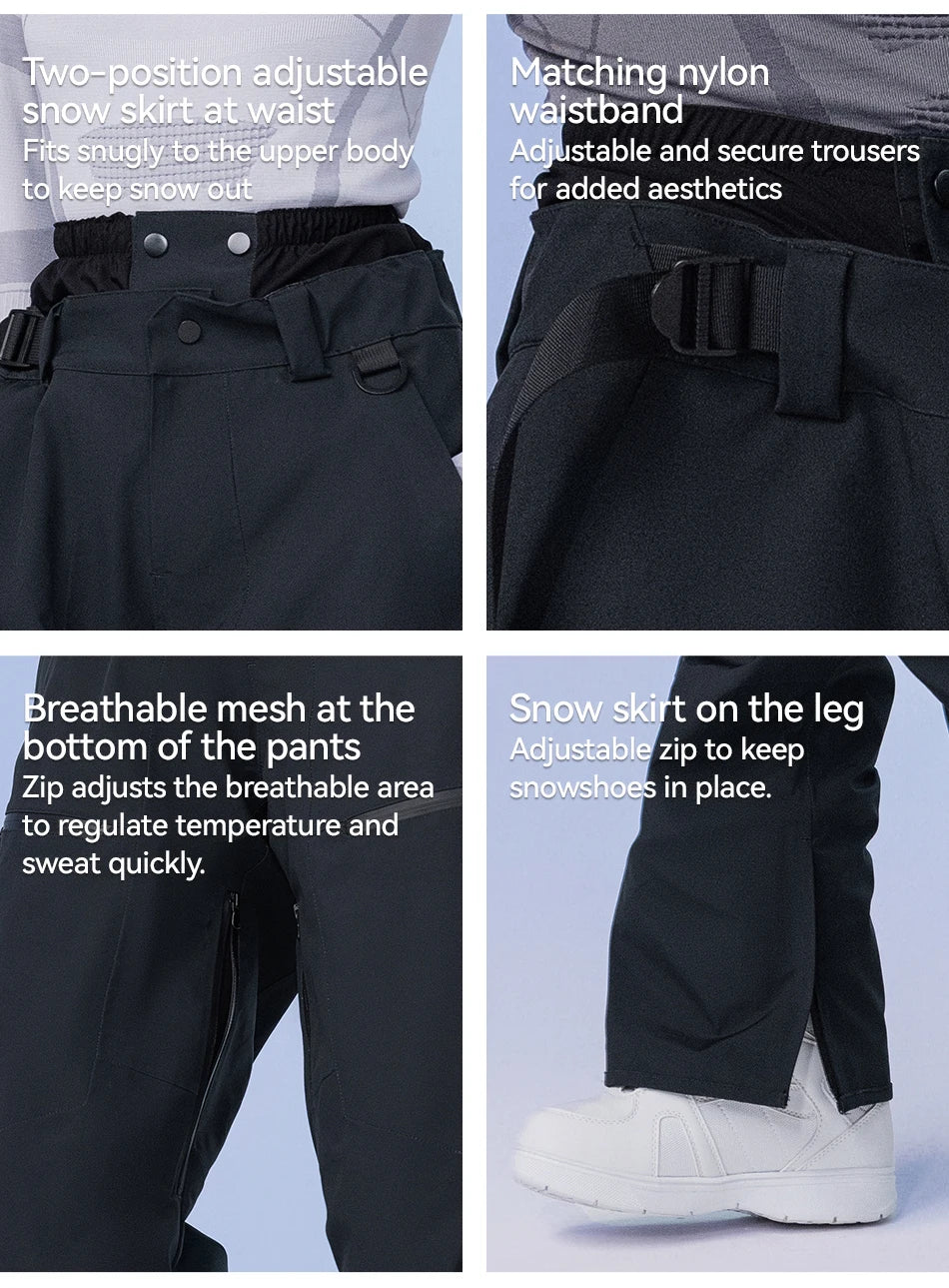 Pantaloni da sci unisex 3L impermeabili e antivento – snow-pants tecnico da snowboard e montagna