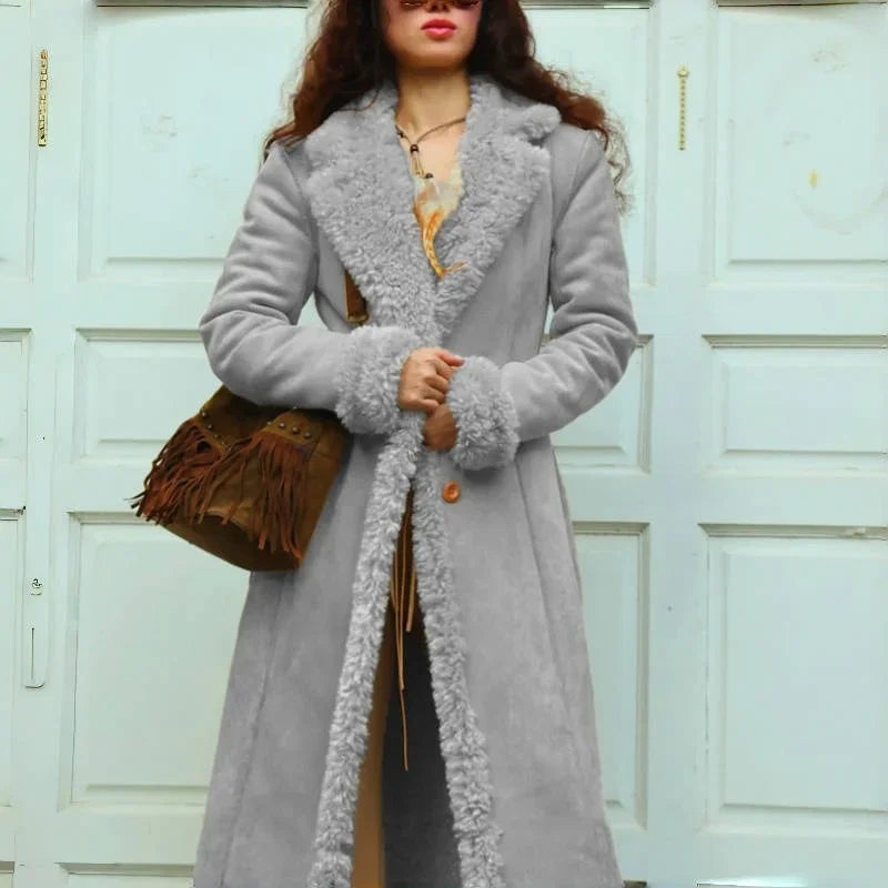 Cappotto invernale donna 2025 – lungo in misto lana e cotone, giacca imbottita spessa anti-freddo