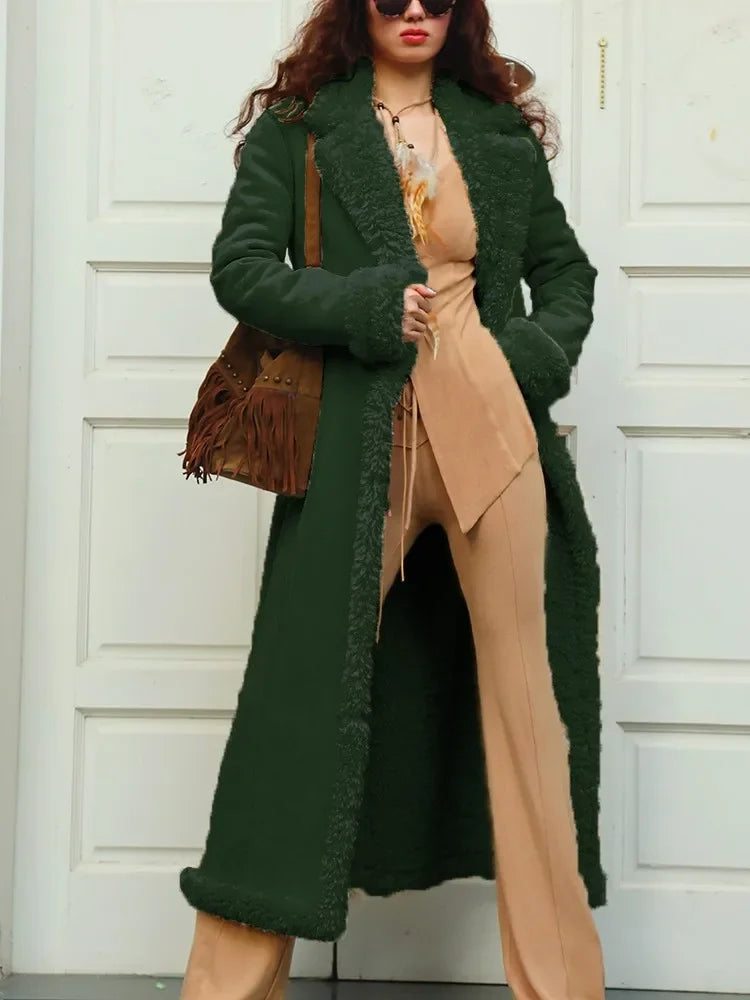 Cappotto invernale donna 2025 – lungo in misto lana e cotone, giacca imbottita spessa anti-freddo