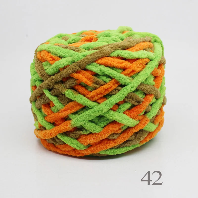 Set 4 pezzi filato chenille cotone 400 g – morbido “ice strip” per coperte, sciarpe e lavori fai-da-te