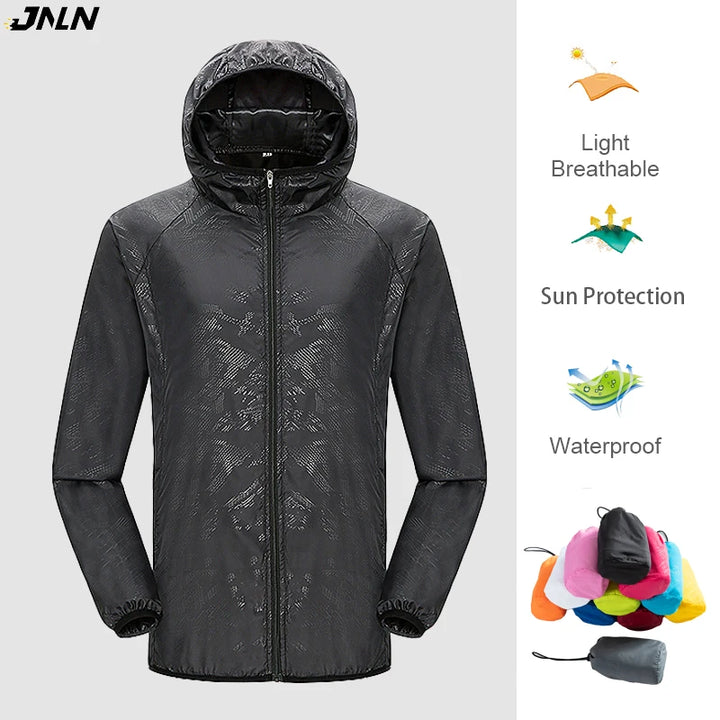 Giacca trekking unisex impermeabile e quick-dry – antivento, anti-UV e pieghevole per escursioni