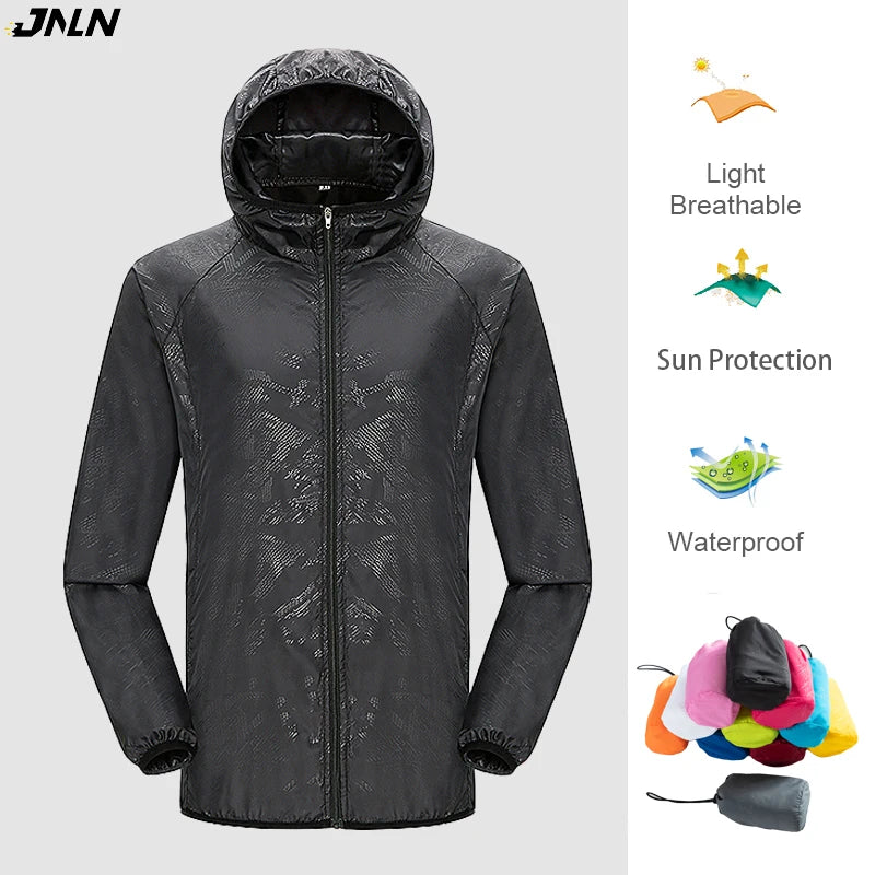 Giacca trekking unisex impermeabile e quick-dry – antivento, anti-UV e pieghevole per escursioni