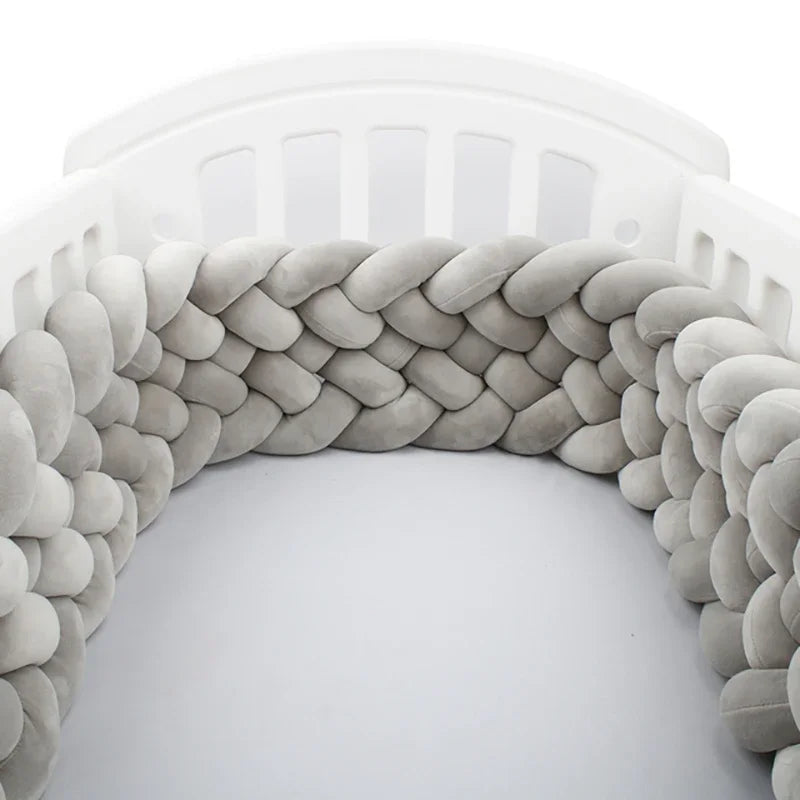 Paracolpi Culla Intrecciato 300-400 cm – Bumper Morbido a Treccia per Lettino Neonato