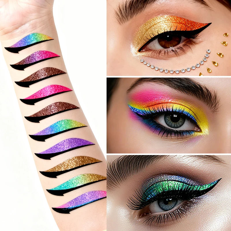 Adesivi Eyeliner Glitter Waterproof – Stickers Trucco Occhi Party