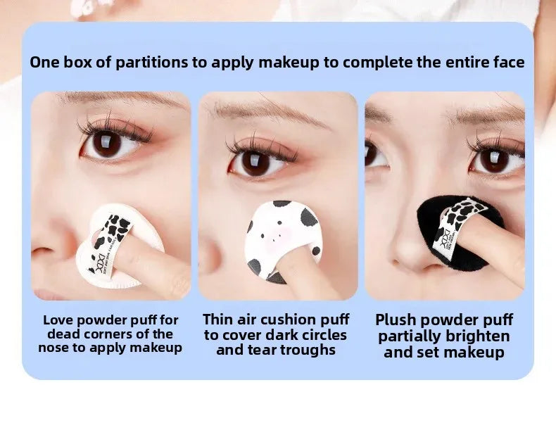 Set 5 spugnette makeup ultra morbide “cheese cow” – compatibili dry & wet