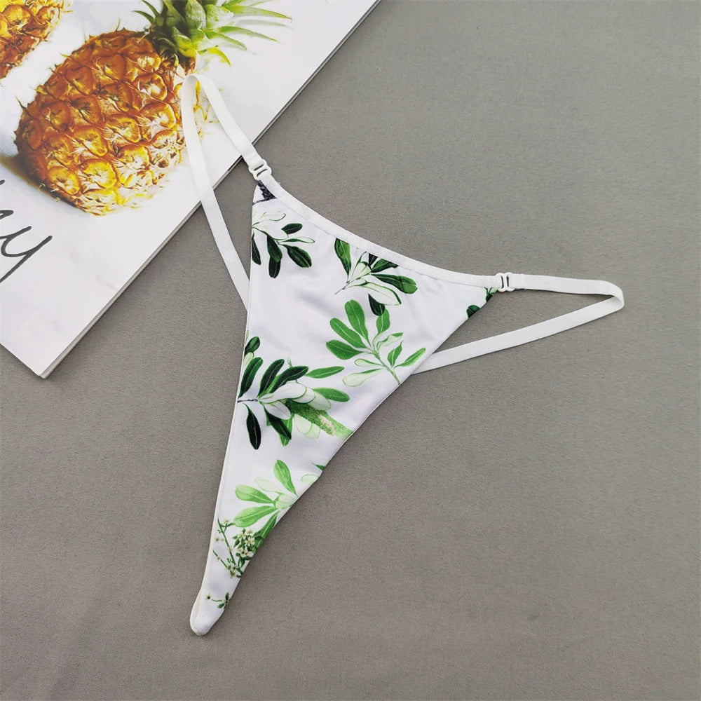 Perizoma sexy a due strati in cotone con schiena a T, da donna, a vita bassa, con stampa zebra/serpente/leopardo, senza cuciture