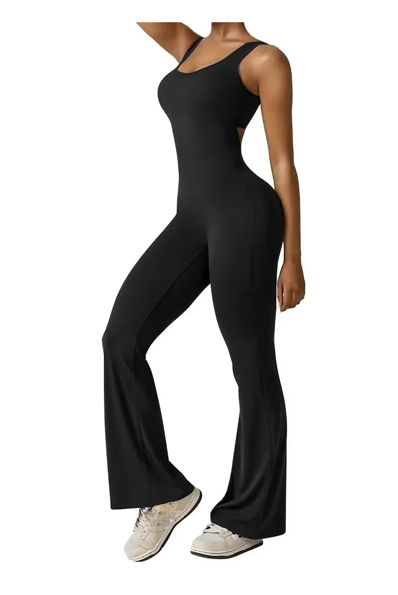 Tuta yoga intera seamless donna – Body atletico con schiena a U, modellante, da allenamento ad alto impatto