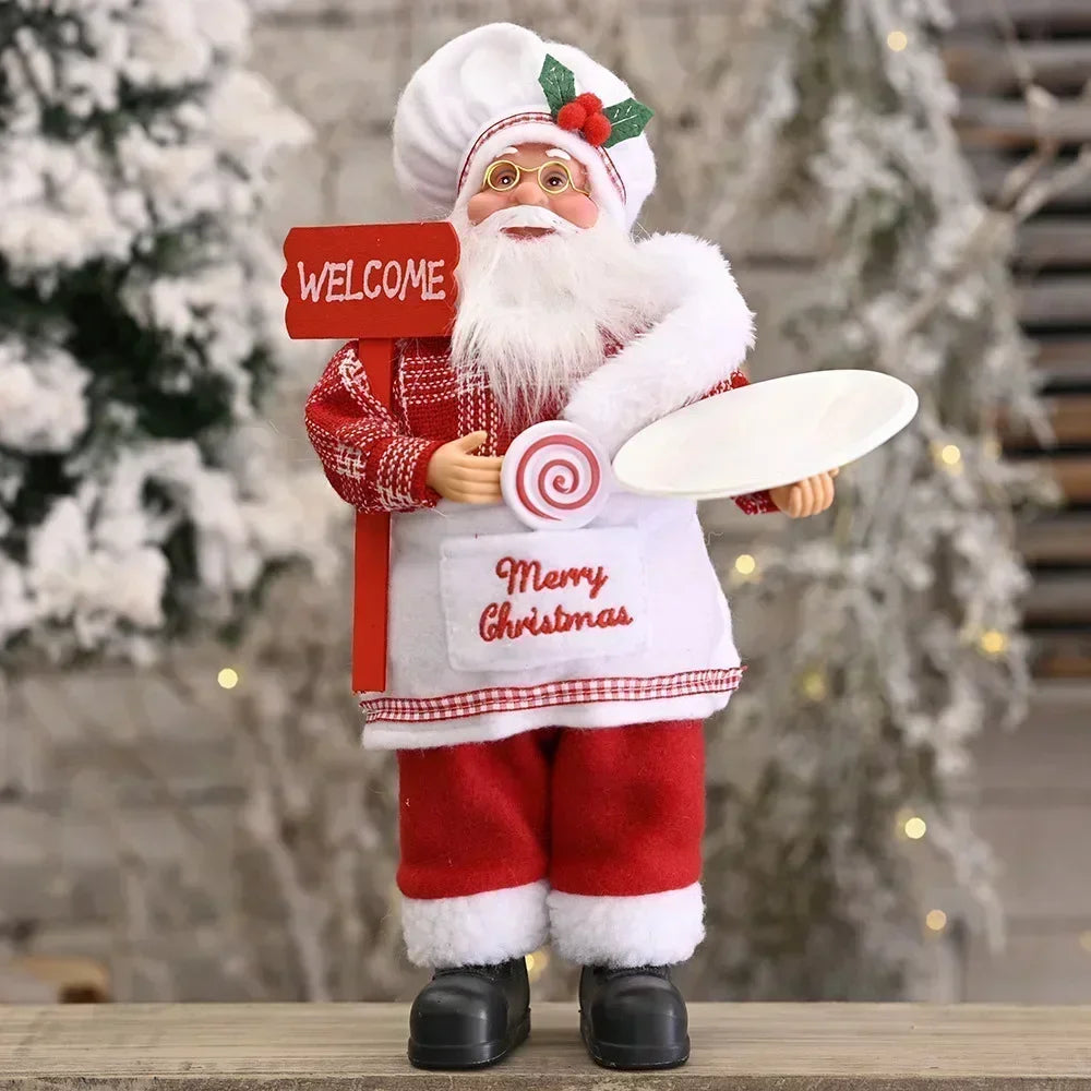 Pupazzo Babbo Natale peluche 30 cm ‒ decorazione natalizia morbida per casa, albero, festa (set 1-4 pezzi) 2025