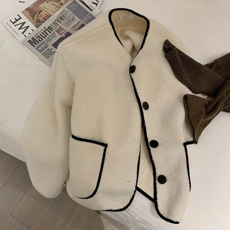 Giacca corta in pelliccia d'agnello donna – Cappotto oversize imbottito per l'inverno, taglie piccole disponibili