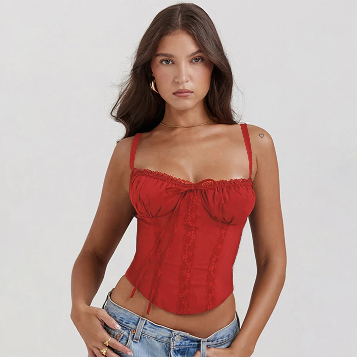 Mini Abito Corsetto in Pizzo Floreale – Estate 2025, Bianco/ Giallo/Rosso/Blu
