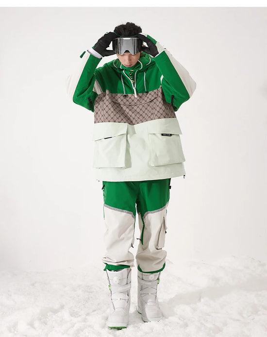 Tuta da sci unisex con cappuccio e dettagli riflettenti – giacca imbottita, impermeabile e termica per sport invernali