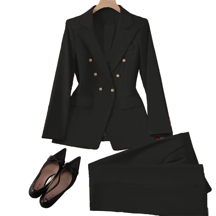 Completo blazer e pantaloni donna – Tailleur elegante a manica lunga, set 2 pezzi per ufficio, stile casual chic
