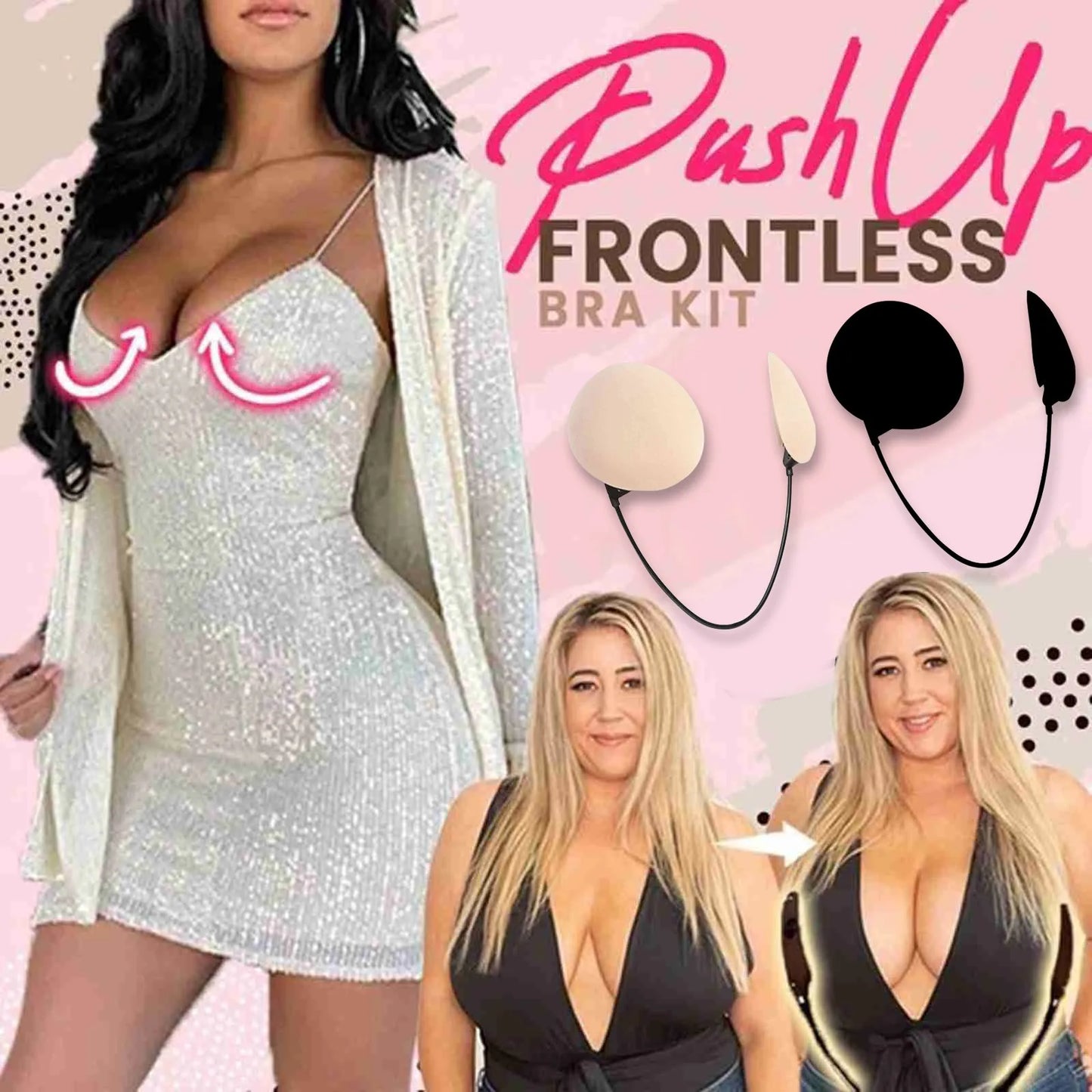 Reggiseno adesivo senza spalline per un décolleté perfetto effetto push up