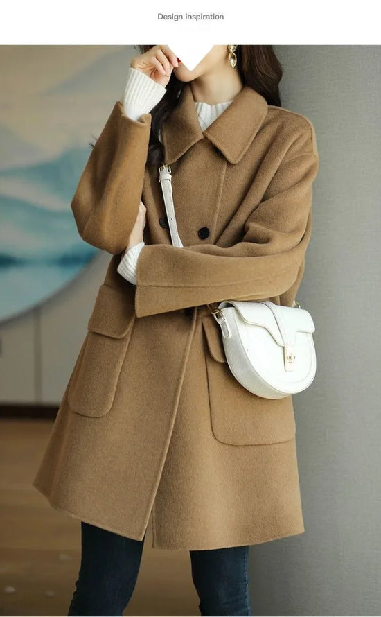 Cappotto in lana spesso donna 2025 ‒ giacca lunga oversize, outerwear loose autunno/inverno