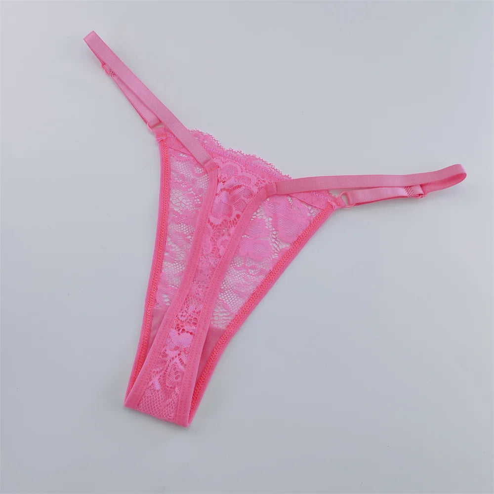 Set 3 Perizomi in Pizzo Trasparente Donna– Sexy Regolabile