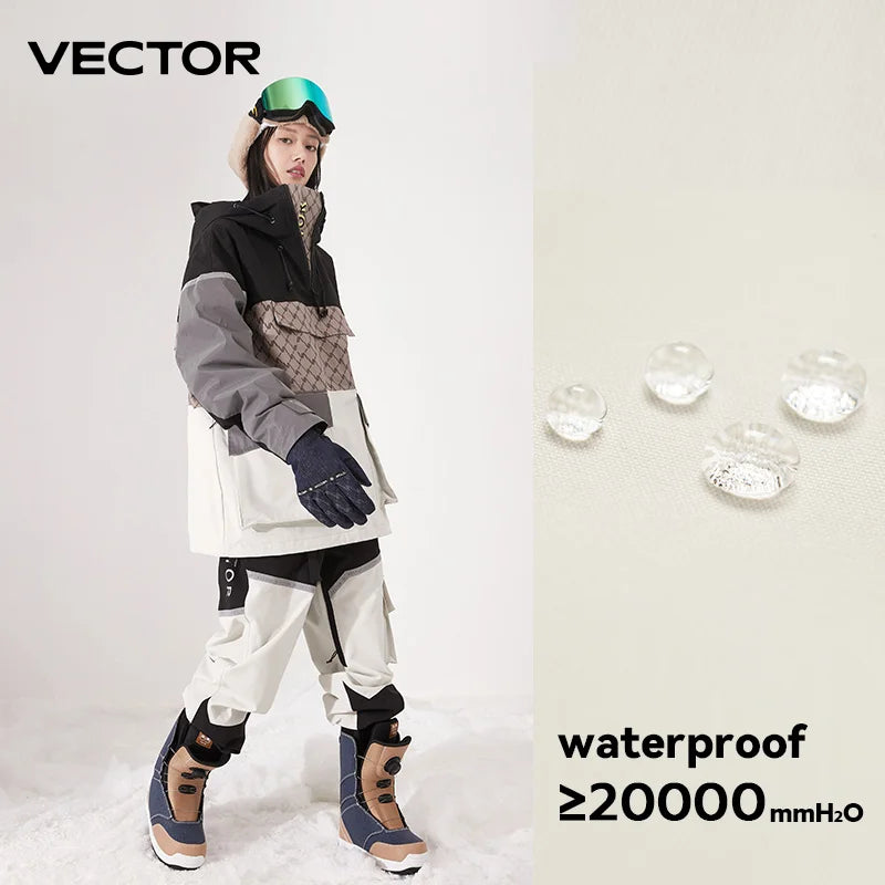 Tuta da sci unisex con cappuccio e dettagli riflettenti – giacca imbottita, impermeabile e termica per sport invernali