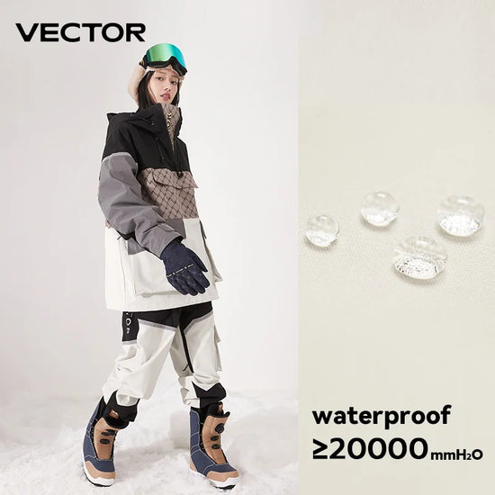 Tuta da sci unisex con cappuccio e dettagli riflettenti – giacca imbottita, impermeabile e termica per sport invernali