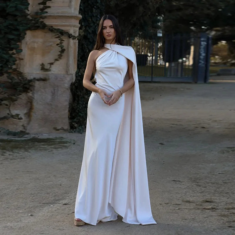 Abito da sera in raso con fiocco per donna – abito elegante schiena scoperta