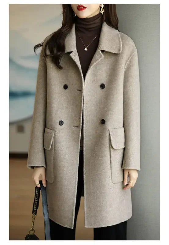 Cappotto in lana spesso donna 2025 ‒ giacca lunga oversize, outerwear loose autunno/inverno