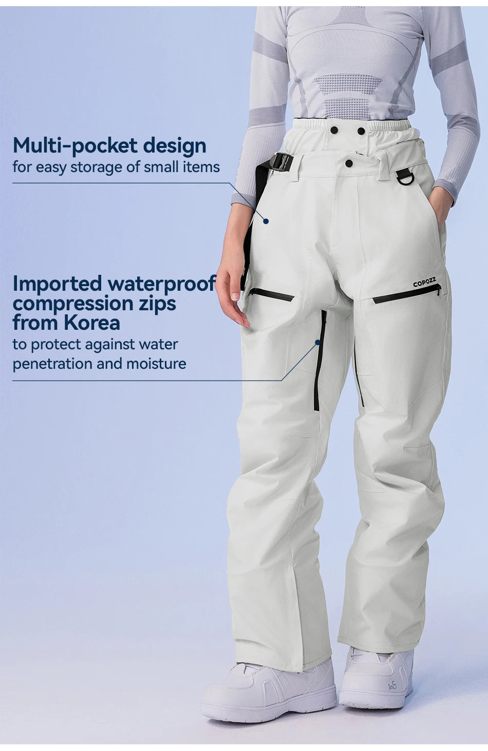 Pantaloni da sci unisex 3L impermeabili e antivento 2025 – snow-pants tecnico da snowboard e montagna