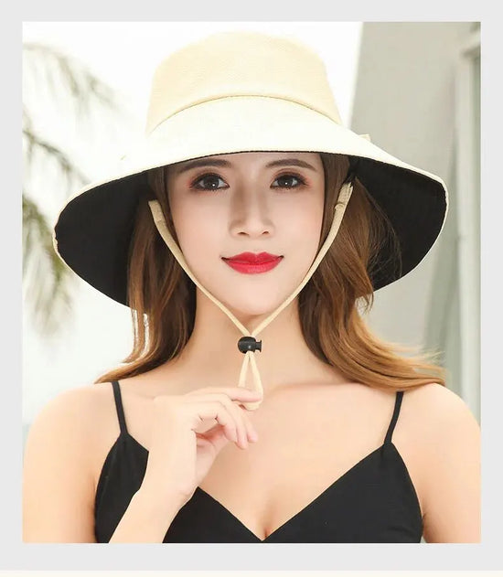 Cappello Estivo da Pescatore Donna – Visiera Larga Anti-UV Doppio Lato per Mare e Città