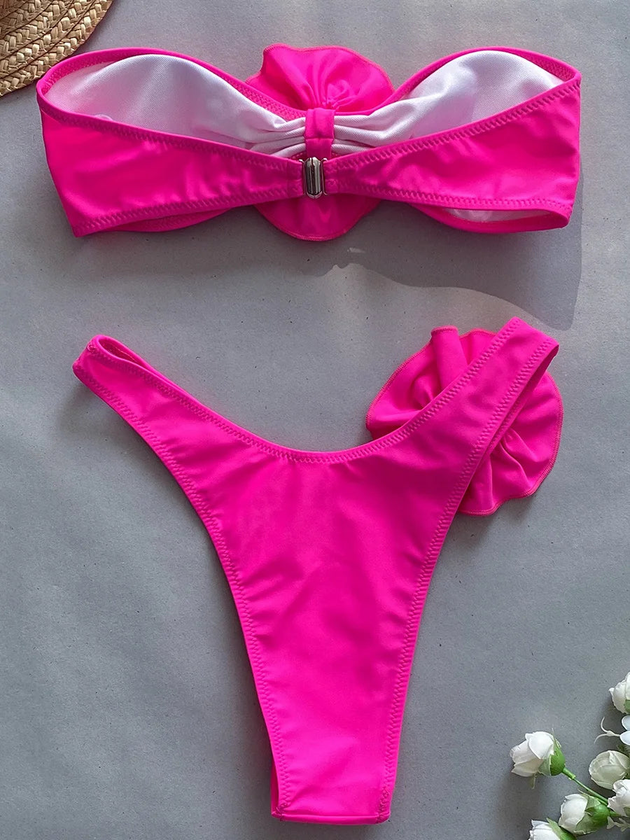 Bikini brasiliano 3D con fascia bandeau – Donna Sexy e Chic