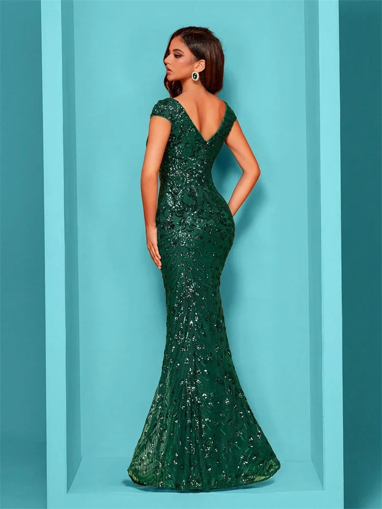 Abito Mylly Lungo Elegante – Dress Cerimonia con Paillettes per Damigelle e 18°