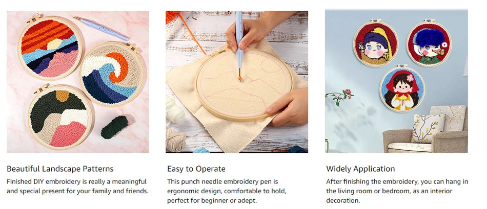 Kit Punch Needle Animali – Ricamo DIY per Principianti