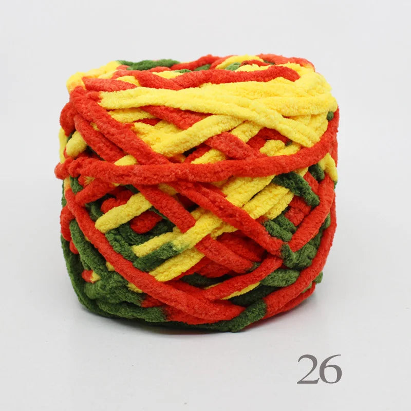 Set 4 pezzi filato chenille cotone 400 g – morbido “ice strip” per coperte, sciarpe e lavori fai-da-te