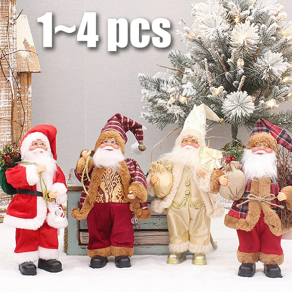 Pupazzo Babbo Natale peluche 30 cm ‒ decorazione natalizia morbida per casa, albero, festa (set 1-4 pezzi) 2025